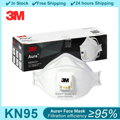3M Aura Mascarilla 9334 9334CV Dust KN95 Mouth Masks Protective Filter Dust-proof Anti-fog Safety Face Mask 3M Mascarillas
